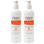 Cleure Face and Body Wash for Sensitive Skin, Fragrance Free and pH Balanced - Paraben, Sulfate & Gluten Free (12 oz, Pack of 2)