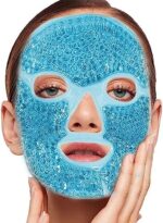 Cold Face Eye Mask Ice Pack for Dark Circles,Puffiness,Face SPA,Headaches,Pressure,Cooling Face Masks for Women Sleeping,Migraines Relief,Skin Care Gel Beads Hot Cold Use Ice Facial Mask