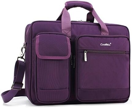 CoolBELL 15.6 Inches Women Laptop Briefcase Protective Messenger Bag Nylon Shoulder Bag Multi-Functional HandBag for Laptop/Ultrabook/Tablet/MacBook/Women/Business (Purple)