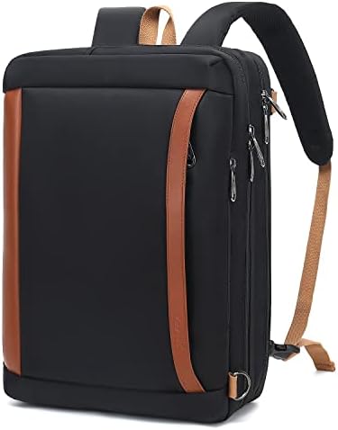 CoolBELL [3 in 1 Convertible 17.3 Inches Laptop Bag Water-resistant Messenger Bag Shoulder Bag Backpack Multi-functional Briefcase for Men Women Work Travel Business Large Capacity (Black)
