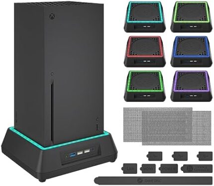 Cooling Fan for Xbox Series X Mviioe Cooling Stand with LED Indicator, Extra Big Turbo Fan, USB 2.0 Ports For Gaming Console (Only Compatible with Xbox Series x)