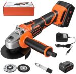 Cordless Angle Grinder Tool GOCHIFIX Grinders Power Tools 20v 4-1/2 Inch Brushless Grinders Tool with 4.0Ah Battery & Fast Charger, Grinding & Cutting Wheels for Metal, for Workshops, Home Lovers