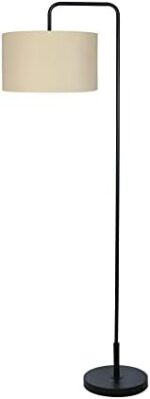 Cory Martin Fangio Lighting's 1714 63in Black Metal Floor Lamp with Decorator Shade