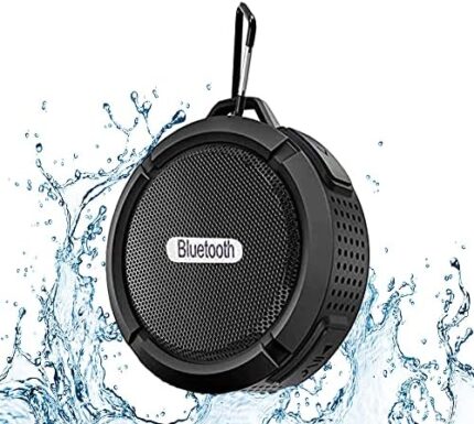 CosyFame Bluetooth Speakers,Portable Wireless Outdoor Speaker with HD Soun, IPX7 Waterproof Shower Speaker, TWS, Enhanced Bass, 6H Playtime,Built in Mic for Sports, Pool, Beach, Hiking, (Black)
