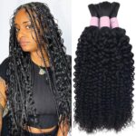 Curly Water Bulk Human Hair for Braiding 100g (1pack-1bundles) Micro Braiding No Weft Curly Wave Hair Extensions 100% Unprocessed Brazilian Virgin Human Hair Bulk for Braiding 22Inch Natural Color