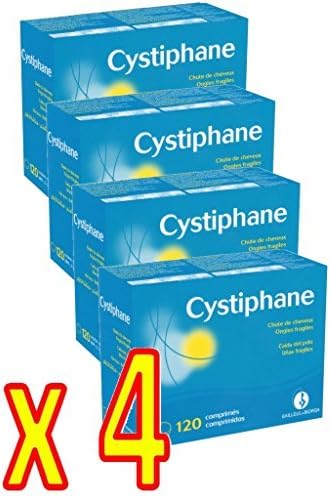 Cystiphane Hair and Nails - Food Supplement has a Double Action Effect to Keep Hair and Nails Healthy - Pack 4 x 120 Tablets by Biorga