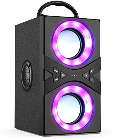 DINDIN Bluetooth Speakers, 40W(Peak) Wireless Portable Speaker with TWS, Subwoofer and Lights, 75dB Loud Stereo Sound, Rich Bass, Bluetooth 5.0 and Phone Holder, For Home Party, Outdoor Camping,Travel