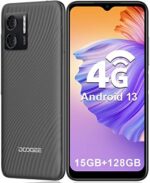 DOOGEE N50 2023 Unlocked Cell Phone, 15GB+128GB Android 13 Smartphone, 6.52" Display Android Phone, 50MP AI Camera Dual 4G Phones Unlocked, 90dB Loud Speaker, OTG, Fingerprint, T-Mobile - Grey