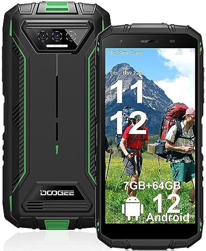 DOOGEE S41 PRO Rugged Smartphone Unlocked,6300mAh Battery,7GB+64GB,4G Dual Sim Rugged Phone,Android 12 Phone,13MP Camera,IP68 Waterproof Cell Phone,Face Unlock,NFC/T-Mobile,Green