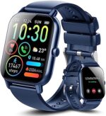 Ddidbi Smart Watch for Men Women(Answer/Make Calls), 1.85" HD Screen Fitness Watch with Sleep Heart Rate Monitor, 112 Sport Modes, IP68 Waterproof Activity Trackers Compatible with Android iOS(Blue)