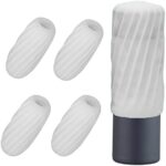Deacocal 4 Pack Reusable Rubber Travel Accessory Elastic Sleeve for Leak Proofing For Standard and Bulk Travel Sized Toiletries in Luggage Travel Accessories for Women(White)