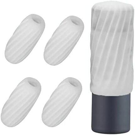 Deacocal 4 Pack Reusable Rubber Travel Accessory Elastic Sleeve for Leak Proofing For Standard and Bulk Travel Sized Toiletries in Luggage Travel Accessories for Women(White)