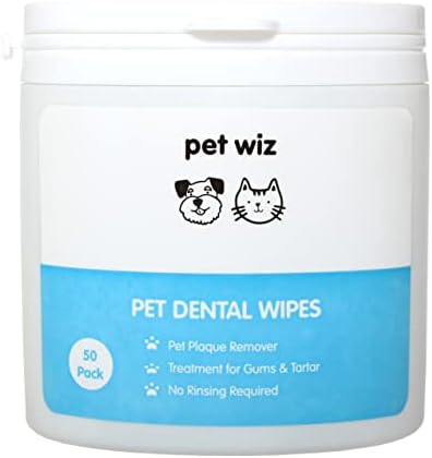 Dental Finger Wipes with Spearmint Oil for Dogs & Cats. Removes Plaque & Tartar, Care for Gums & No Rinsing Required.