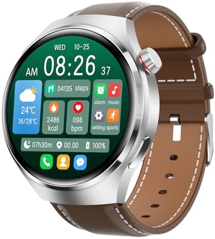 Dico Das Smart Watches with Bluetooth Call(Answer/Dial Calls),Fitness Tracker Watch with Heart Pressure Sleep Monitor for iPhone/Android Phone,IP68 Waterproof(Metallic Silver)