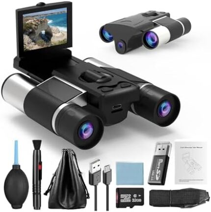 Digital Binoculars with Built-in 40MP Camera - 10x Optical Zoom, 8X Digital Zoom, 2.5K Videos, HD Quality - Ideal for Concerts, Bird Watching, and Outdoor Adventures