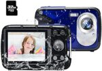 Digital Camera with Battery and 32GB SD Card,21MP Underwater Camera Waterproof with PC Webcam,Point and Shoot Camera for Kids Beginners(Blue)