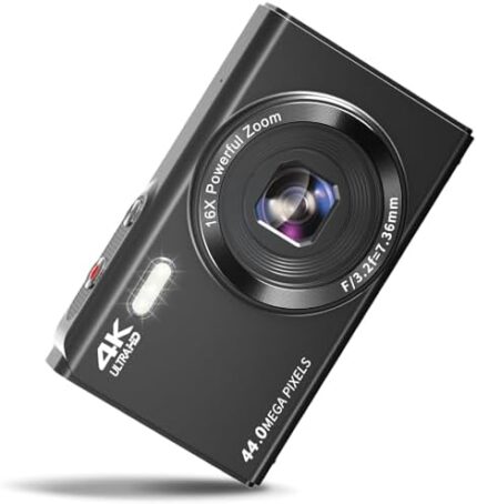 Digital Camera,1080P Kids Cameras 44MP for Kids, Teens,& Beginners,NIKICAM Digital Camera Cheap with 2 Rechargeable Batteries,32GB SD Card,2.4 Inch -Black14