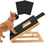 Dog Scratch Pad for Nails, Angle Adjustable Nail File Scratch Board with Treat Box & 2pcs Sandpaper, Bamboo Nail File Scratch Square Pad for Large/Medium/Small Dogs Claw Care