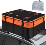 Domende Car Rooftop Cargo Carrier Bag Waterproof 14-21 Cubic Feet Expandable with Heavy-Duty Straps and Buckles, Soft Shell Luggage Storage Bag for Most Cars, Vans and SUV