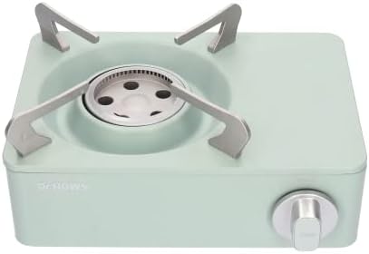 Dr.Hows Twinkle Mini Camping Stove Burner - Portable Butane Stove for Camping, Picnic, Outdoor - Single Burner Camp Stove with Carrying Case - Mint