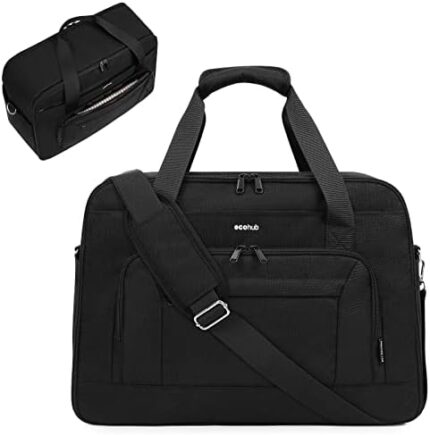 ECOHUB For Spirit Airlines Personal Item Bag 18x14x8 Travel Bag Travel essentials Weekender bags Gym Bag Tote Duffel bag Overnight Bags for Women Carry On luggage bags Gift for Men Hospital Bag Black