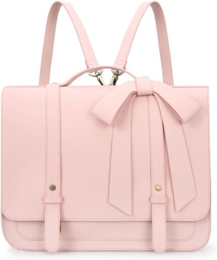 ECOSUSI Briefcase for Women Messenger Backpack PU Leather 14 inch Laptop Bag Satchel Computer Bag for College Business Travel