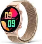 EGQINR Smart Watches for Women Answer/Make Call with Metal Straps, 1.32" HD Full Touch Screen Fitness Trackers with Heart Rate Blood Pressure Sleep Monitor, IP67 Waterproof Smartwatch for Android iOS