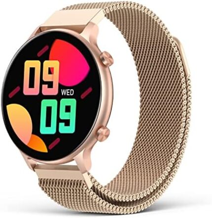EGQINR Smart Watches for Women Answer/Make Call with Metal Straps, 1.32" HD Full Touch Screen Fitness Trackers with Heart Rate Blood Pressure Sleep Monitor, IP67 Waterproof Smartwatch for Android iOS