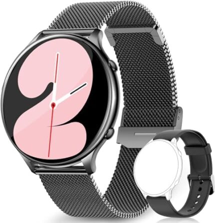 EIGIIS Smart Watch for Women HD Waterproof Activity Tracker with Heart Rate Blood Oxygen Temperature Monitor Pedometer Sleep Tracker Smartwatch Compatible with iPhone Android Phones