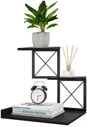 ELITEROO Wood Desktop Shelf, 3 Tier Desk Shelves Small Bookshelf Organizer, Office Storage Rack and Cubicle Organizers Accessories for Dorm Office Home Decor, Black