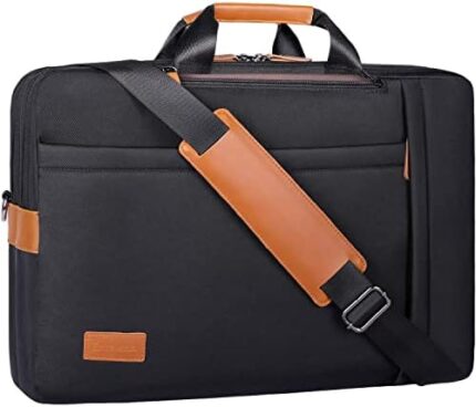 ESTARER Men's Laptop Messenger Bag, 17-17.3 Inch Laptop Backpack, Water Resistant Nylon Computer Bag Shoulder Bag, 3 in 1 Convertible Laptop Briefcases (Black)