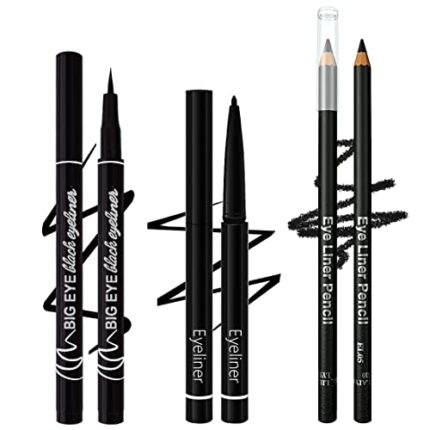 ETEDES 3 Different Precision Liquid Eyeliners;Long Lasting,Waterproof,[3-in-1] Eyeliner *3; Black #-0526063