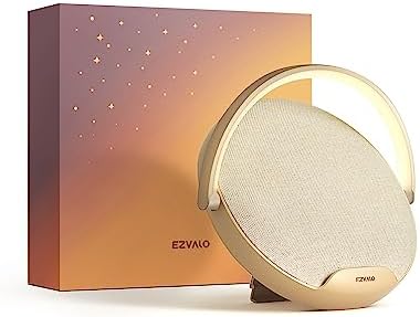 EZVALO Advanced Gift for Her, Bedside Lamp with Wireless Charger, 4 in 1 Dimmable LED Night Light, Nightstand Touch Lamp, Portable Bluetooth Speaker, Phone Holder, Birthday Gifts for Women, Men, Mom