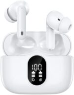 Ear Buds Bluetooth 5.3 Headphones Wireless Earbuds LED Power Display Earphones Active Noise Cancelling Earbuds with Charging Case Hi-Fi Stereo in-Ear Earbuds Air Buds Pods for iPhone/Android/(White)