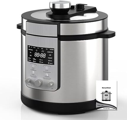 Electric Pressure Cooker 6.34QT NAFEWIN 14-in-1 Electric Multi-Cooker Stainless Steel, Slow Cooker, Rice Cooker, Steamer, Sauté, Yogurt Maker, Warmer & Sterilizer, Recipes, 1000w, 110v
