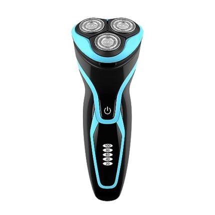Electric Razor, MAX-T Corded and Cordless Rotary Shaver for Men with Pop Up Trimmer,IPX7 100% Waterproof Wet Dry, Blue