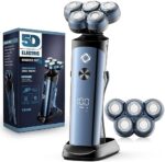 Electric Razor for Men, Rechargeable IPX7 Waterproof, 5D Portable Magnetic Shaver with Charging Stand, Cordless Men's Electric Shaver Wet & Dry Use