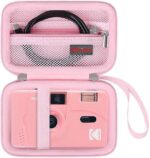 Elonbo Hard Travel Case for KODAK EKTAR H35 Half Frame / M35 / M38 / Ultra F9 Film Camera, Point-and-Shoot Camera Storage Cover Bag Organizer Holder, Extra Mesh Pocket fits Film Roll Battery, Pink