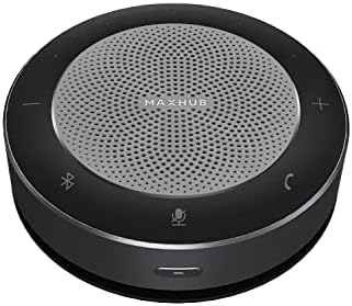 Enther&MAXHUB Upgraded BM21 Bluetooth Conference Speakerphone, Teleconference Speaker with Wireless Charging, USB Speaker with 6 Mics for Home Office, Enhanced 360° Voice Pickup and Noise Reduction