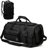 Eslcorri 65L Travel Duffel Bag for Women & Men - 3 in 1 Large Sports Gym Bag with Shoe and Wet Clothes Compartment Multipurpose Weekender Carry On Overnight Backpack for Swimming Yoga Camping Black