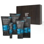 Every Man Jack Skin Revive Set- Four Full-Size, Fragrance Free Skin Care Essentials to Cleanse, Treat, and Hydrate Dry, Tired Skin - Daily Energizing Wash, Gentle Exfoliating Scrub, Rapid Recovery Eye Cream, Hydration Face Lotion