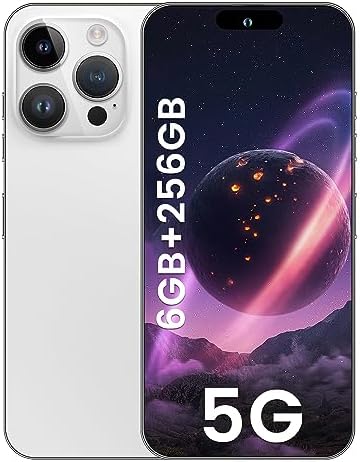 ExAchat A14 Pro Max 5G Unlocked Smartphone, 6GB+256GB Android13 Phone 6.82" FHD+ Display 120Hz 64MP Camera 6800mAh Dual SIM Cell Phone GPS/Fingerprint/Face ID