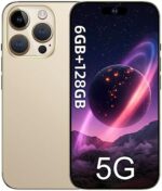 ExAchat A14 Pro Max Phone Unlocked, 6GB+128GB Android13 Smartphone 6.82" FHD+ Display 120Hz 64MP Camera 6800mAh Dual SIM Cell Phone GPS/Fingerprint/Face ID(Gold)