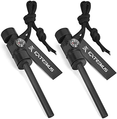 Extremus 6-in-1 Magnesium Fire Starter with Striker, High Temp Magnesium Extremus 6-in-1 Magnesium Fire Starter with Striker, High Temp Magnesium Rod