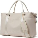 FIGESTIN Duffle Bag Weekender for Women Travel Tote Lightweight Carry On Overnight Girls Beige