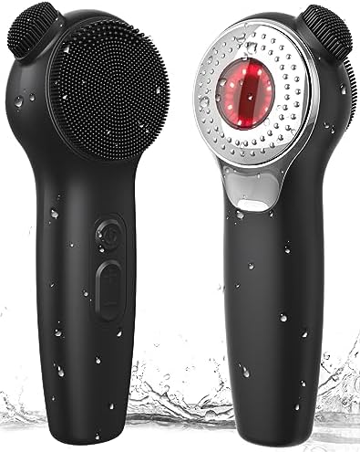 Facial Cleansing Brush Face Scrubber:Alyfini Silicone Sonic Vibration Face Cleanser Brush Electric Exfoliating with Nose Scrub Men Women, Waterproof Rechargeable Massager Deep Clean Skin Care Routine