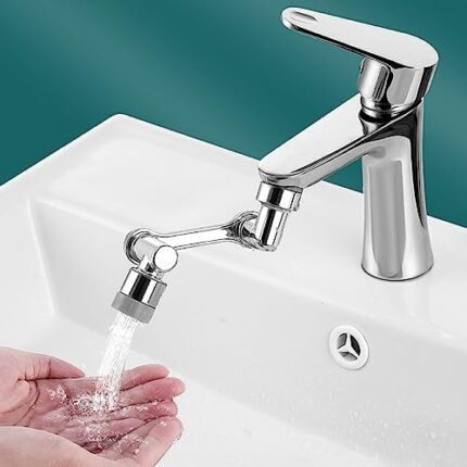 Faucet Aerator, 1080°Large-Angle Rotating Faucet Extender with 2 Water Outlet Modes, Universal Splash Filter Sprayer Head, Swivel Faucet Extender for Bathroom Kitchen Sink