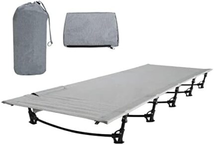 Finderomend Ultralight Camping Cots for Adults,Foldable Portable Compact Sleeping Cots with Pillow Easy Set Up for Camping Hiking Mountaineering Backpacking Beach 300Lbs Support