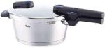 Fisler 600-300-03-000 Pressure Cooker, VitacoQuick 1.8 gal (3.5 L), Gas Flame and Induction Compatible, For 2 to 3 People, 2 Levels of Pressure Settings, Made in Germany