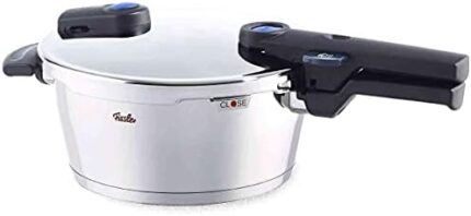 Fisler 600-300-03-000 Pressure Cooker, VitacoQuick 1.8 gal (3.5 L), Gas Flame and Induction Compatible, For 2 to 3 People, 2 Levels of Pressure Settings, Made in Germany